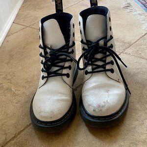 Beat Up White Doc Marten's